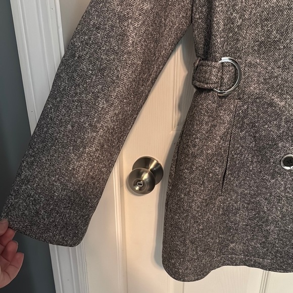 NWT Women's Charcoal Peacoat with Removable Hood - Picture 4 of 10